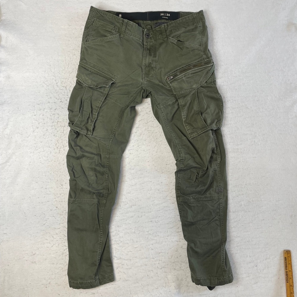 G-Star Raw Rovic Zip 3D Tapered Cargo Pants Mens 36x34 Green Military Tactical